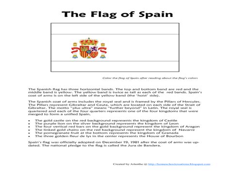 spain flag images worksheet